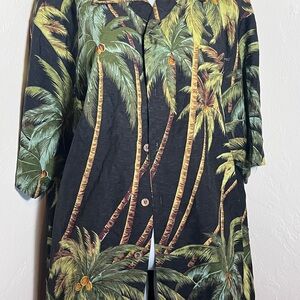 Tommy Bahama Shirt Mens L  Silk Button Down Pink Coral Resort Beach Tropical